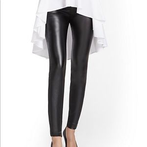 Faux-Leather High-Waisted Pull-On Slim-Leg Pant size S
